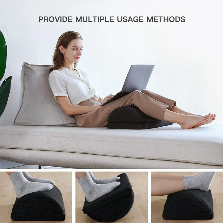 Premium Ergonomic Foot Rest for Under Desk, Office Foot Stool for Comfort and Support, Anti-Slip Footrest Pillow for Work, Home, Car - Improves Posture & Relieves Foot Fatigue