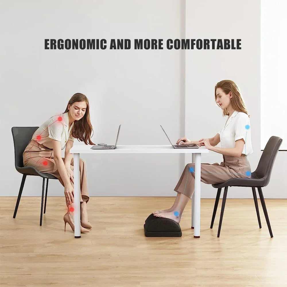 Premium Ergonomic Foot Rest for Under Desk, Office Foot Stool for Comfort and Support, Anti-Slip Footrest Pillow for Work, Home, Car - Improves Posture & Relieves Foot Fatigue