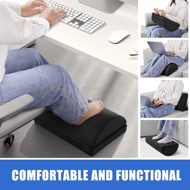 Premium Ergonomic Foot Rest for Under Desk, Office Foot Stool for Comfort and Support, Anti-Slip Footrest Pillow for Work, Home, Car - Improves Posture & Relieves Foot Fatigue