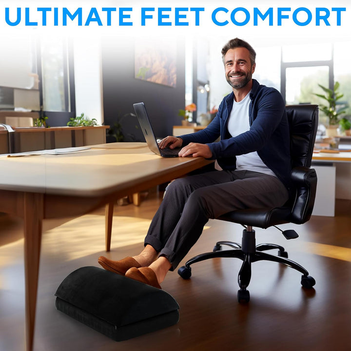 Premium Ergonomic Foot Rest for Under Desk, Office Foot Stool for Comfort and Support, Anti-Slip Footrest Pillow for Work, Home, Car - Improves Posture & Relieves Foot Fatigue