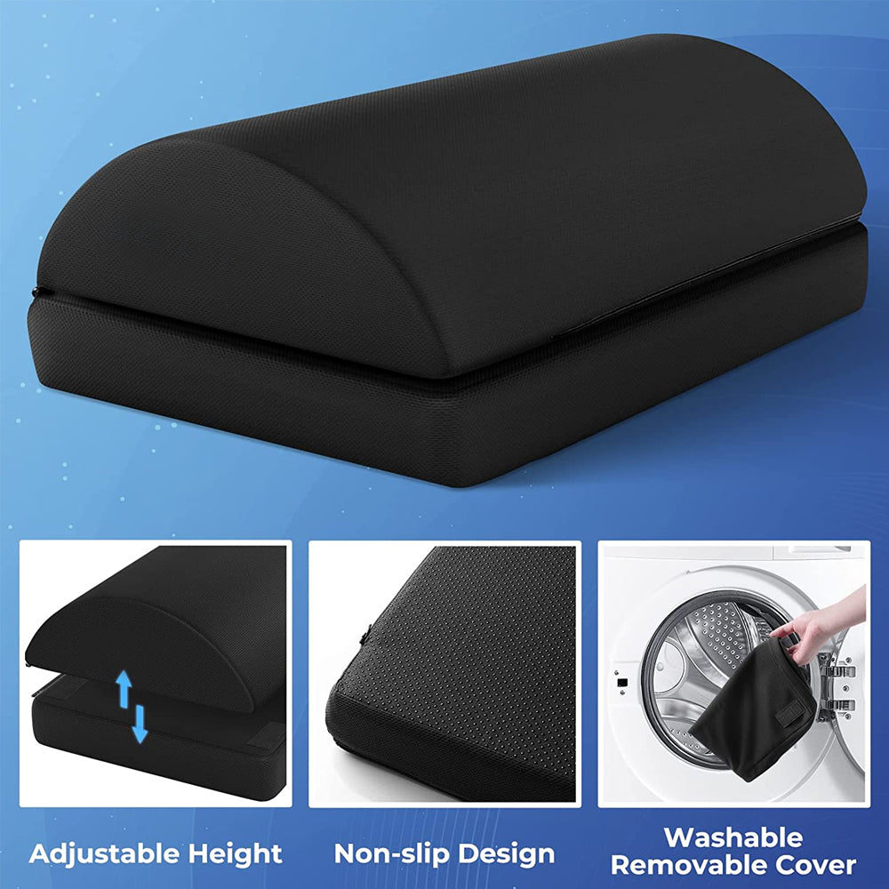 Premium Ergonomic Foot Rest for Under Desk, Office Foot Stool for Comfort and Support, Anti-Slip Footrest Pillow for Work, Home, Car - Improves Posture & Relieves Foot Fatigue