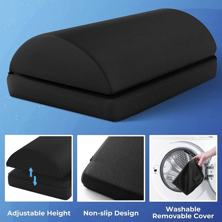 Premium Ergonomic Foot Rest for Under Desk, Office Foot Stool for Comfort and Support, Anti-Slip Footrest Pillow for Work, Home, Car - Improves Posture & Relieves Foot Fatigue
