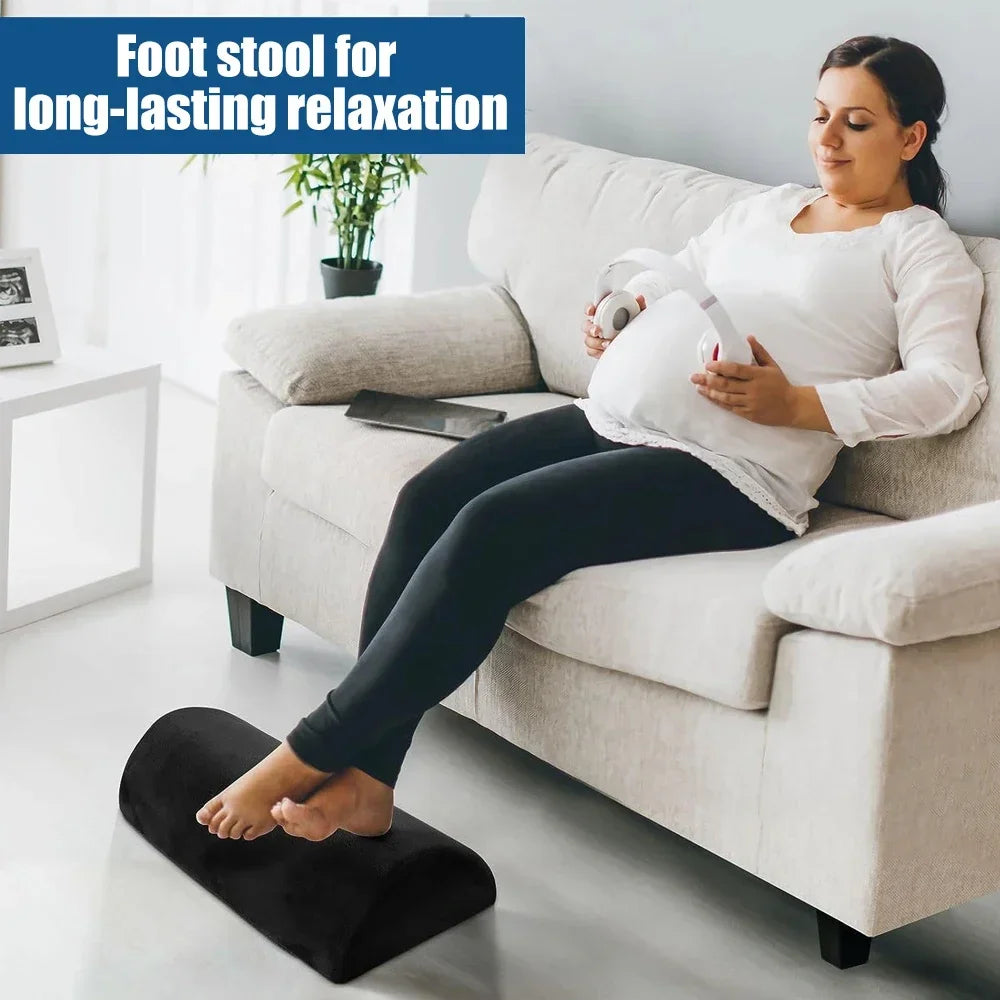 Premium Ergonomic Foot Rest for Under Desk, Office Foot Stool for Comfort and Support, Anti-Slip Footrest Pillow for Work, Home, Car - Improves Posture & Relieves Foot Fatigue