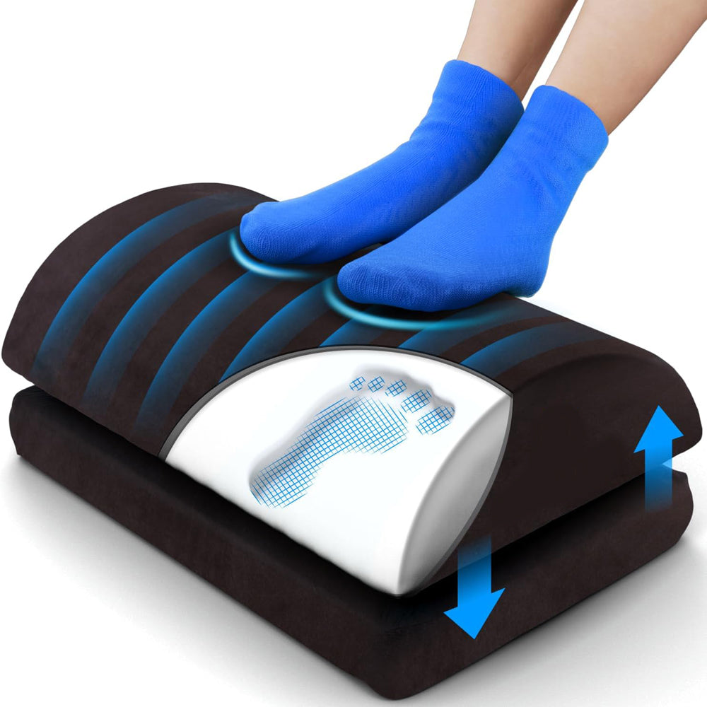 Premium Ergonomic Foot Rest for Under Desk, Office Foot Stool for Comfort and Support, Anti-Slip Footrest Pillow for Work, Home, Car - Improves Posture & Relieves Foot Fatigue