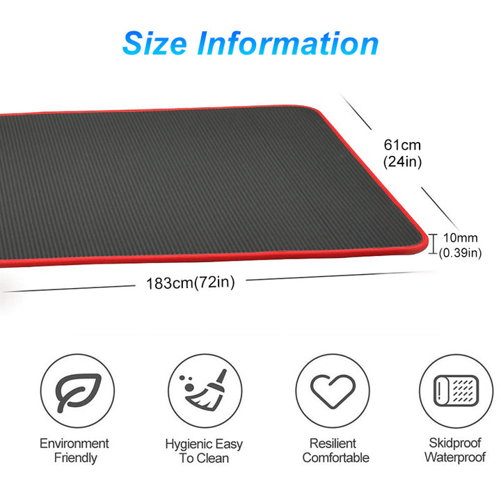 Premium Extra Thick Yoga Mat – 10mm Non-Slip, Environmental NRB Material – 183x61cm, Reversible, Durable, Easy to Clean – Ideal for Yoga, Pilates, Exercise & Fitness