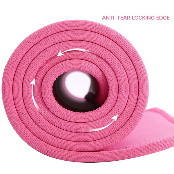 Premium Extra Thick Yoga Mat – 10mm Non-Slip, Environmental NRB Material – 183x61cm, Reversible, Durable, Easy to Clean – Ideal for Yoga, Pilates, Exercise & Fitness