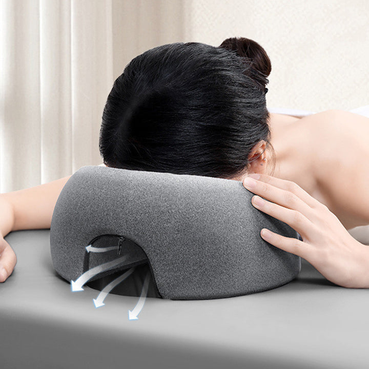 Premium Face Down Pillow – Memory Foam Prone Pillow for Comfortable Resting & Massage – Ergonomic Headrest for Beauty Salons & Home Use, Anti-Slip Zipper Design with Pillow Towel