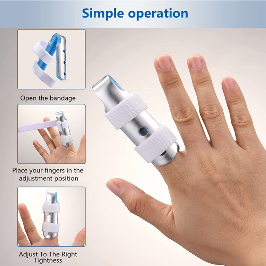 Premium Finger Splints Set for Knuckle Immobilization – 3-Sizes Adjustable Aluminum Alloy Protective Splints for Finger Injuries, Breathable EVA Pads, Comfortable, Easy to Use, Suitable for Adults and Children