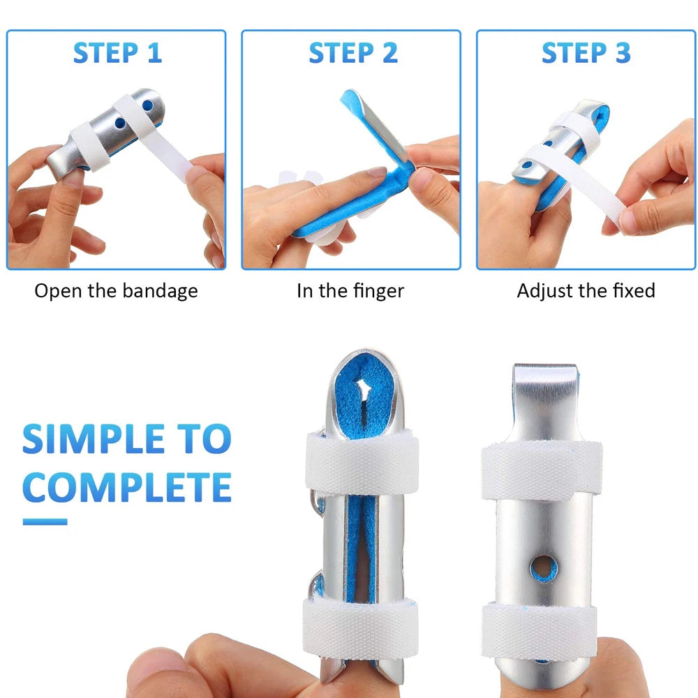 Premium Finger Splints Set for Knuckle Immobilization – 3-Sizes Adjustable Aluminum Alloy Protective Splints for Finger Injuries, Breathable EVA Pads, Comfortable, Easy to Use, Suitable for Adults and Children