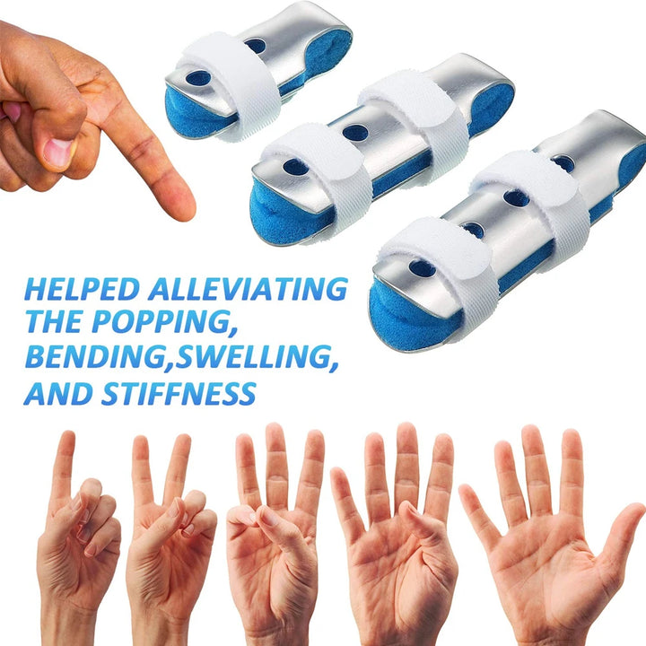 Premium Finger Splints Set for Knuckle Immobilization – 3-Sizes Adjustable Aluminum Alloy Protective Splints for Finger Injuries, Breathable EVA Pads, Comfortable, Easy to Use, Suitable for Adults and Children