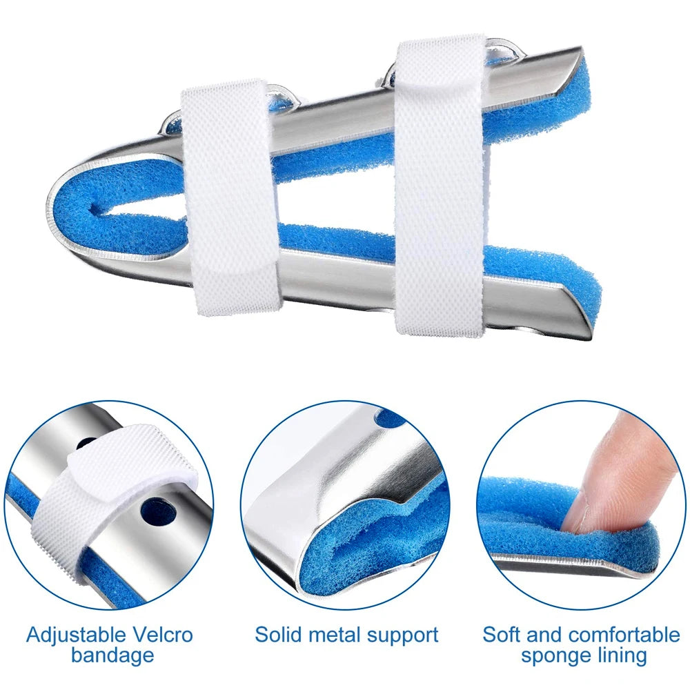 Premium Finger Splints Set for Knuckle Immobilization – 3-Sizes Adjustable Aluminum Alloy Protective Splints for Finger Injuries, Breathable EVA Pads, Comfortable, Easy to Use, Suitable for Adults and Children