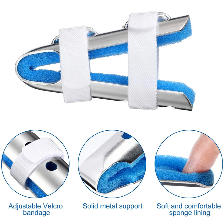 Premium Finger Splints Set for Knuckle Immobilization – 3-Sizes Adjustable Aluminum Alloy Protective Splints for Finger Injuries, Breathable EVA Pads, Comfortable, Easy to Use, Suitable for Adults and Children