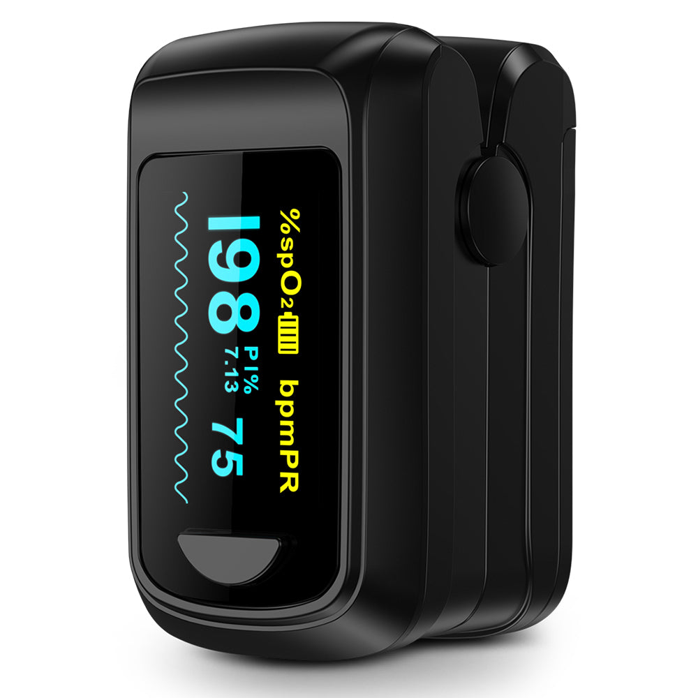 Premium Fingertip Pulse Oximeter – SPO2, Heart Rate, and Perfusion Index Monitor with OLED Display, Fast 8-Second Reading, and Auto Shut-Down, Ideal for Adults and Teens Above 12