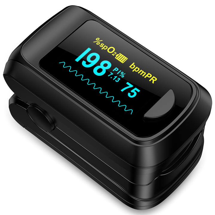 Premium Fingertip Pulse Oximeter – SPO2, Heart Rate, and Perfusion Index Monitor with OLED Display, Fast 8-Second Reading, and Auto Shut-Down, Ideal for Adults and Teens Above 12