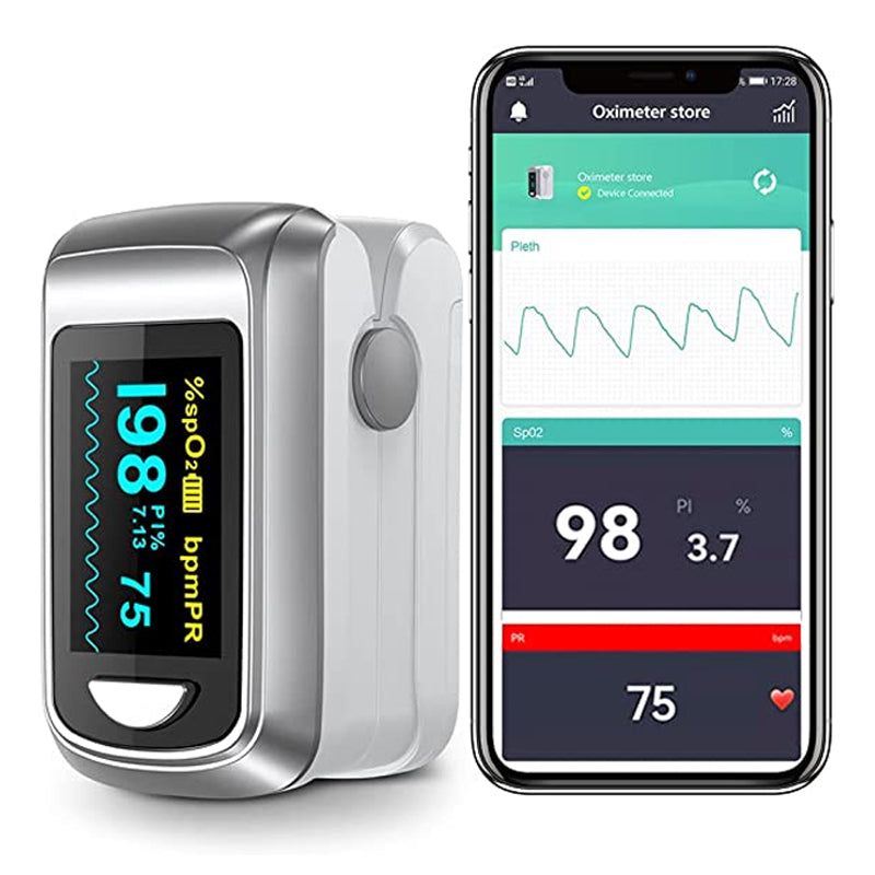 Premium Fingertip Pulse Oximeter – SPO2, Heart Rate, and Perfusion Index Monitor with OLED Display, Fast 8-Second Reading, and Auto Shut-Down, Ideal for Adults and Teens Above 12