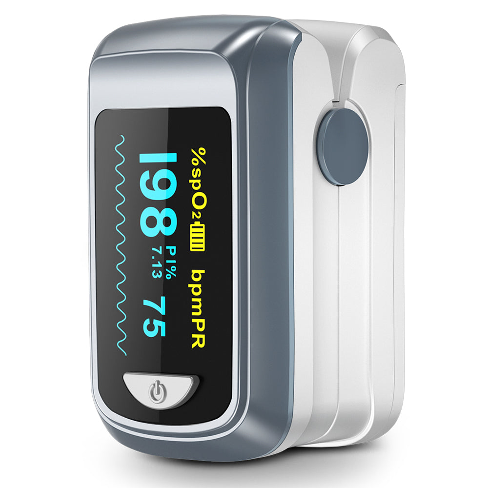 Premium Fingertip Pulse Oximeter – SPO2, Heart Rate, and Perfusion Index Monitor with OLED Display, Fast 8-Second Reading, and Auto Shut-Down, Ideal for Adults and Teens Above 12
