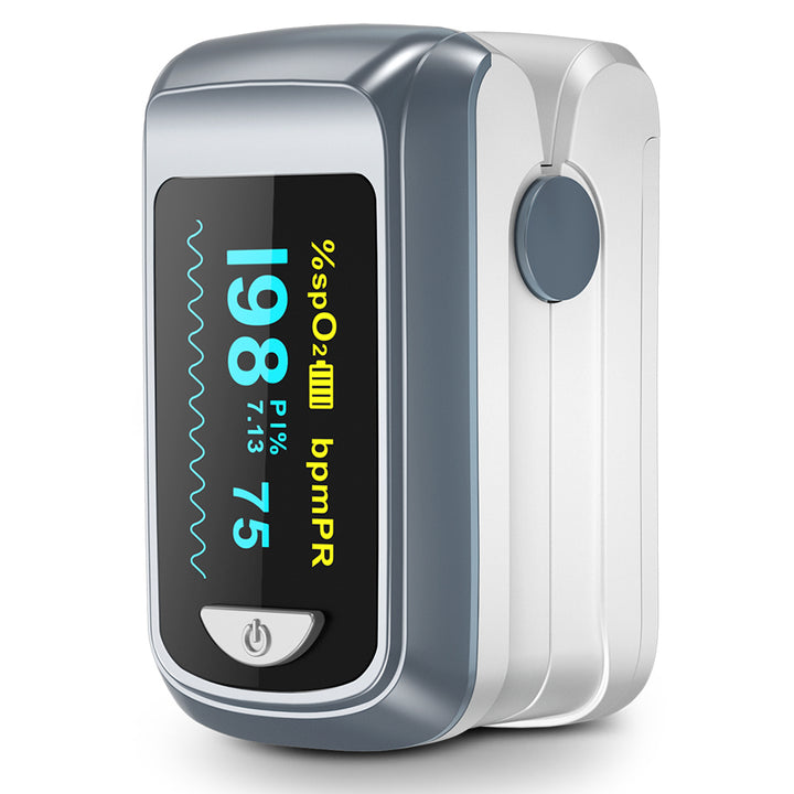 Premium Fingertip Pulse Oximeter – SPO2, Heart Rate, and Perfusion Index Monitor with OLED Display, Fast 8-Second Reading, and Auto Shut-Down, Ideal for Adults and Teens Above 12