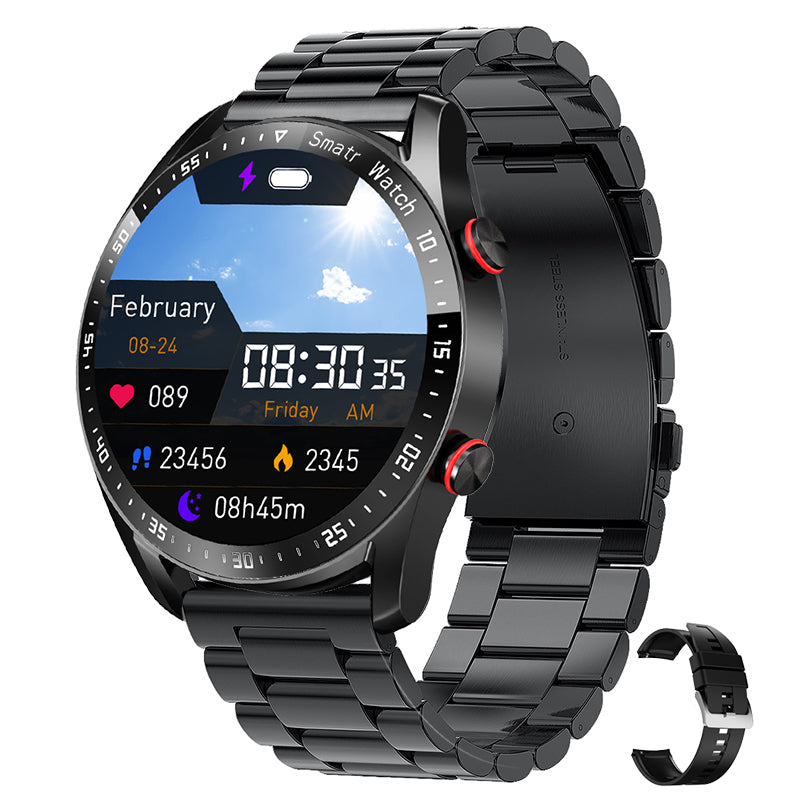 Premium Fitness Smart Watch for Men – 1.46" Display, Heart Rate Monitor, Blood Pressure, IP68 Waterproof, Bluetooth Calling, Sports Tracker, Compass