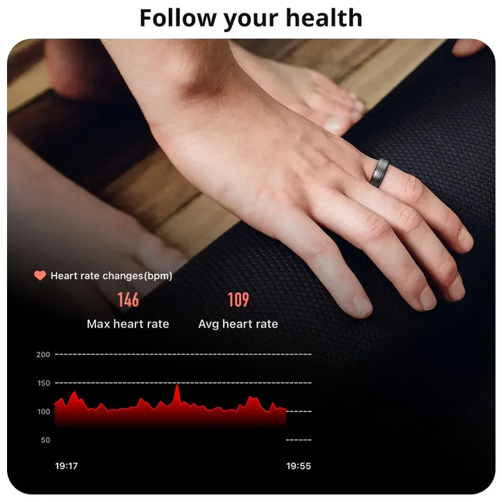 Premium Fitness Tracker Smart Ring for Men & Women - Health Monitoring, Heart Rate, Blood Oxygen & Body Temperature Detection, IP68 Waterproof, Multi-Sport Mode, Bluetooth 5.1, Long Battery Life