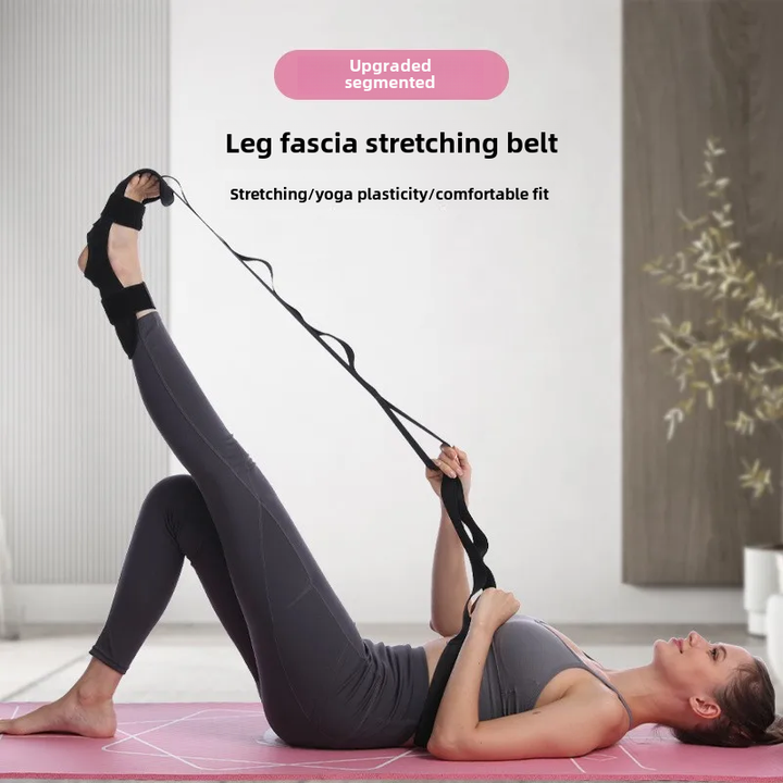 Premium Flexibility Stretching Strap - Open Back Yoga Band for Leg Stretching, Muscle Relaxation & Plantar Fasciitis Relief, Targets Heel Pain, Achilles Tendon Support, Calf & Quad Stretcher, Mobility Aid for Rehab