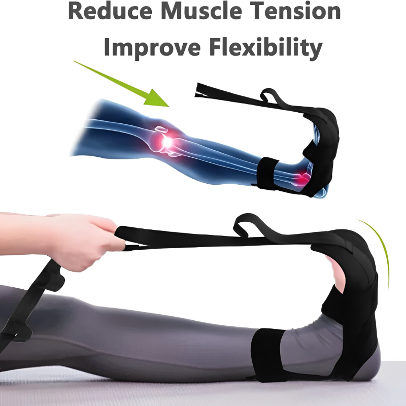 Premium Flexibility Stretching Strap - Open Back Yoga Band for Leg Stretching, Muscle Relaxation & Plantar Fasciitis Relief, Targets Heel Pain, Achilles Tendon Support, Calf & Quad Stretcher, Mobility Aid for Rehab