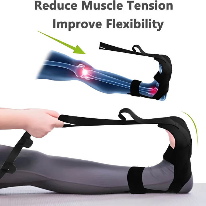Premium Flexibility Stretching Strap - Open Back Yoga Band for Leg Stretching, Muscle Relaxation & Plantar Fasciitis Relief, Targets Heel Pain, Achilles Tendon Support, Calf & Quad Stretcher, Mobility Aid for Rehab