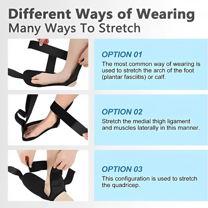 Premium Flexibility Stretching Strap - Open Back Yoga Band for Leg Stretching, Muscle Relaxation & Plantar Fasciitis Relief, Targets Heel Pain, Achilles Tendon Support, Calf & Quad Stretcher, Mobility Aid for Rehab