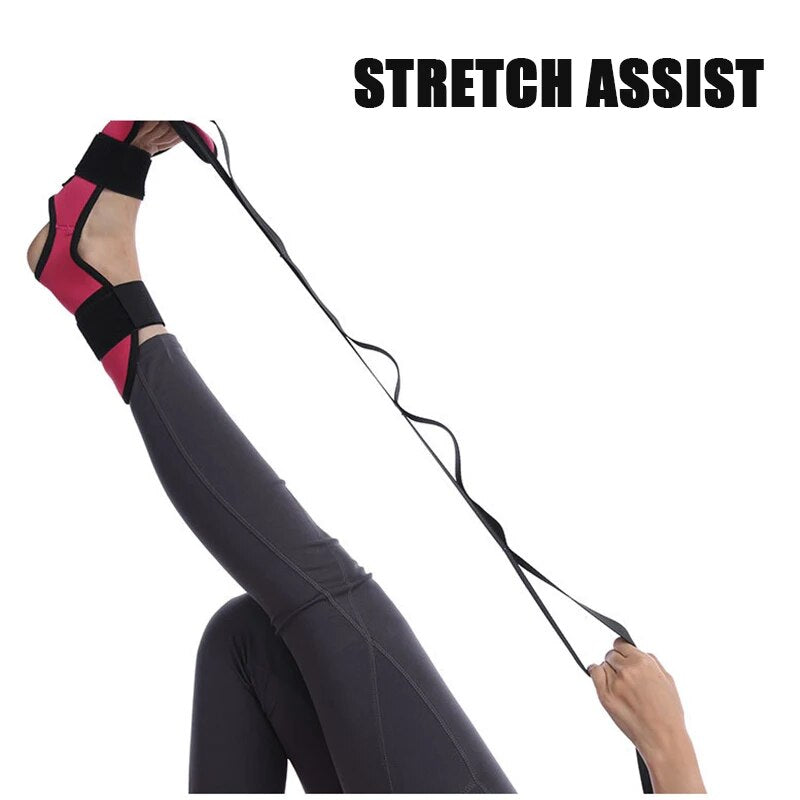 Premium Flexibility Stretching Strap - Open Back Yoga Band for Leg Stretching, Muscle Relaxation & Plantar Fasciitis Relief, Targets Heel Pain, Achilles Tendon Support, Calf & Quad Stretcher, Mobility Aid for Rehab