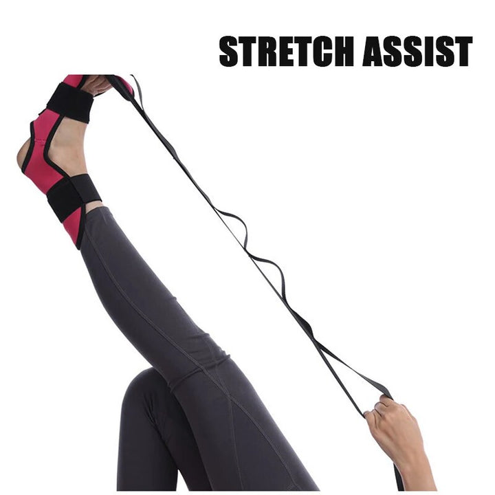 Premium Flexibility Stretching Strap - Open Back Yoga Band for Leg Stretching, Muscle Relaxation & Plantar Fasciitis Relief, Targets Heel Pain, Achilles Tendon Support, Calf & Quad Stretcher, Mobility Aid for Rehab