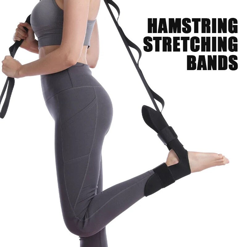 Premium Flexibility Stretching Strap - Open Back Yoga Band for Leg Stretching, Muscle Relaxation & Plantar Fasciitis Relief, Targets Heel Pain, Achilles Tendon Support, Calf & Quad Stretcher, Mobility Aid for Rehab
