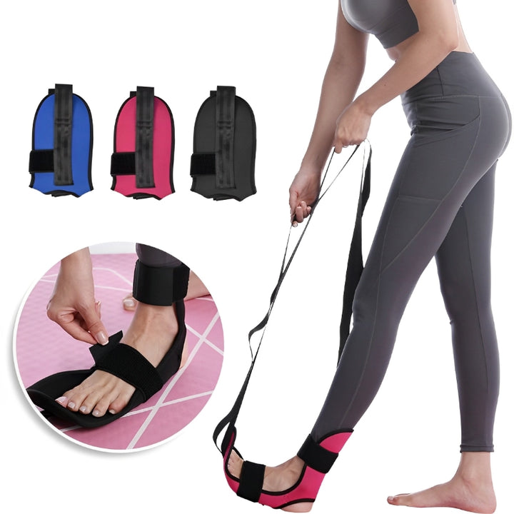 Premium Flexibility Stretching Strap - Open Back Yoga Band for Leg Stretching, Muscle Relaxation & Plantar Fasciitis Relief, Targets Heel Pain, Achilles Tendon Support, Calf & Quad Stretcher, Mobility Aid for Rehab