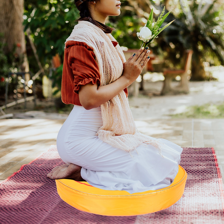 Premium Floor Cushion for Meditation & Yoga – Comfortable Tatami Mat Seat Pad – Soft Pearl Wool & Cloth Material – Perfect for Sitting, Prayer & Worship – Durable & Easy to Carry