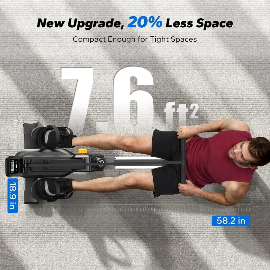 Premium Foldable Magnetic Rowing Machine for Home – 16 Level Resistance Compact Cardio Trainer with 350 lb Capacity