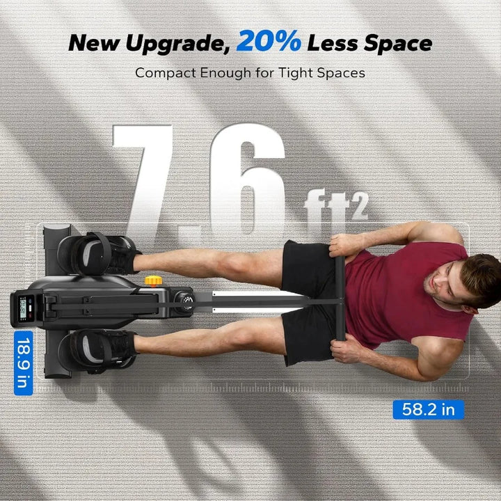 Premium Foldable Magnetic Rowing Machine for Home – 16 Level Resistance Compact Cardio Trainer with 350 lb Capacity