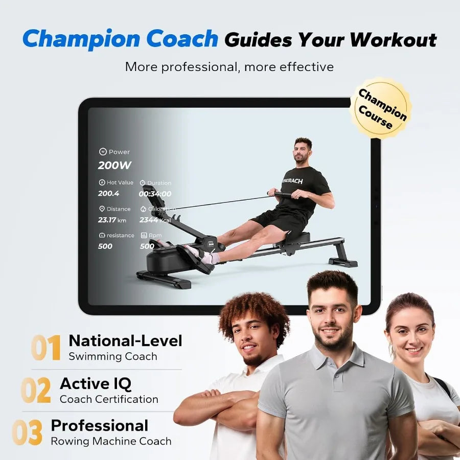 Premium Foldable Magnetic Rowing Machine for Home – 16 Level Resistance Compact Cardio Trainer with 350 lb Capacity