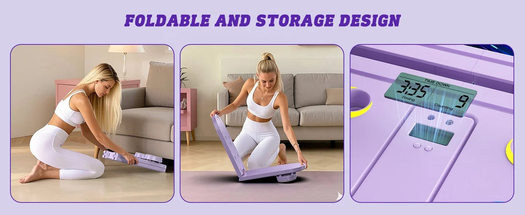 Premium Foldable Multifunctional Pilates Push Up Board – Portable Home Gym Reformer for Full Body Training