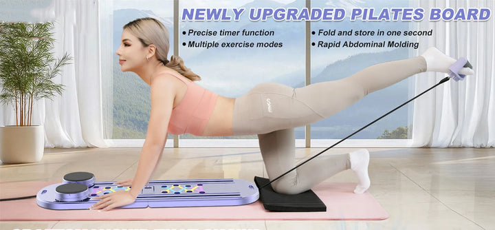 Premium Foldable Multifunctional Pilates Push Up Board – Portable Home Gym Reformer for Full Body Training