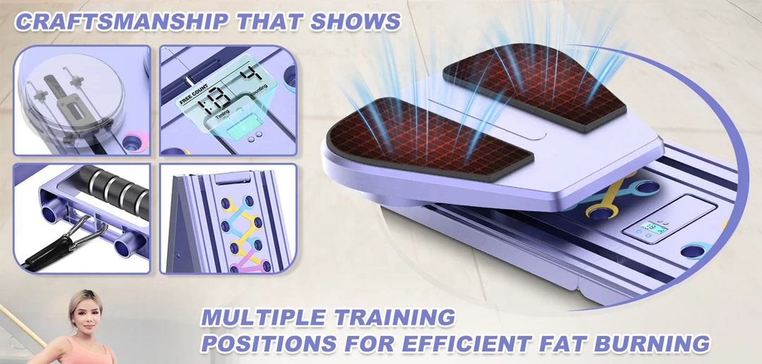 Premium Foldable Multifunctional Pilates Push Up Board – Portable Home Gym Reformer for Full Body Training
