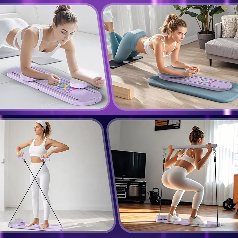 Premium Foldable Multifunctional Pilates Push Up Board – Portable Home Gym Reformer for Full Body Training