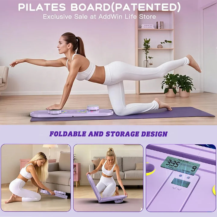 Premium Foldable Multifunctional Pilates Push Up Board – Portable Home Gym Reformer for Full Body Training