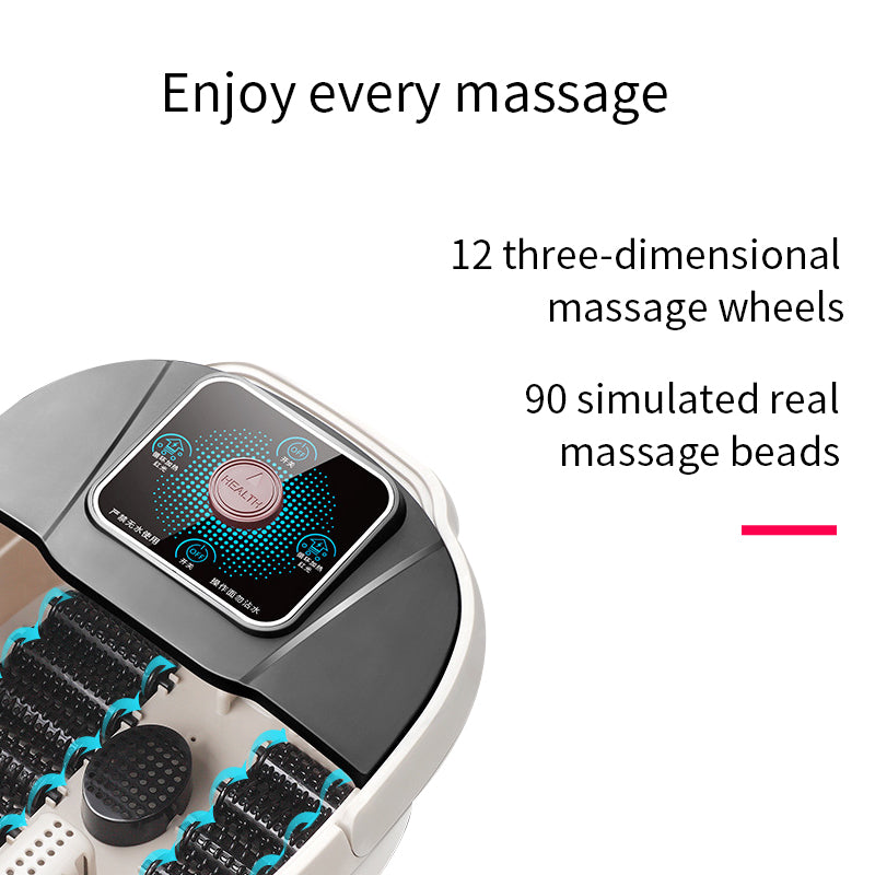 Premium Foot Spa Bath Massager with Heat, 12 Rollers, Digital Control, Pedicure Stone for Acupressure Shiatsu Massage, Foot Pain Relief, Adjustable Temperature, Home Foot Soak Therapy