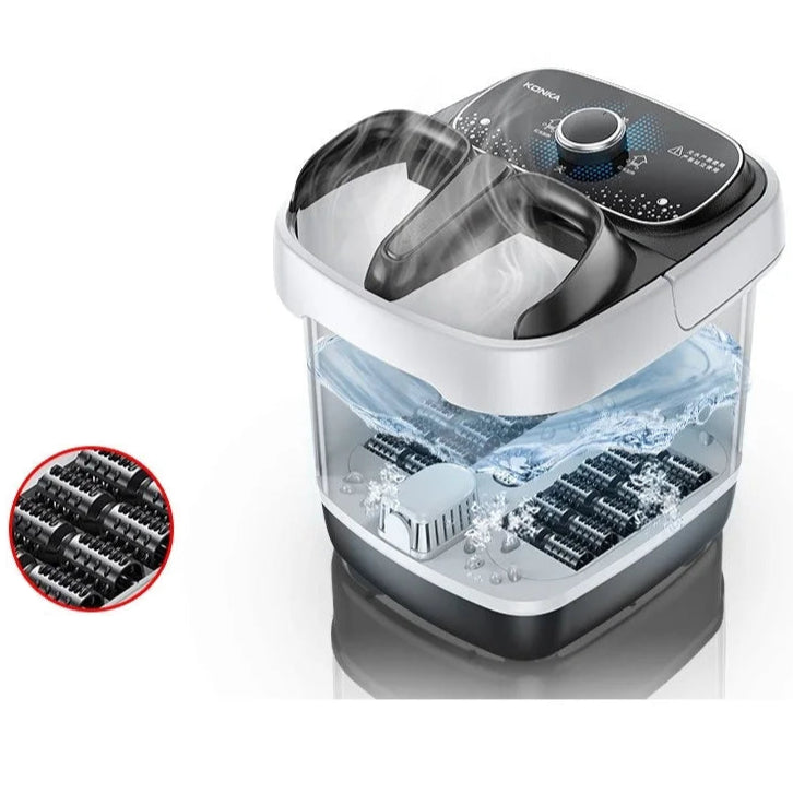 Premium Foot Spa Bath Massager with Heat, 12 Rollers, Digital Control, Pedicure Stone for Acupressure Shiatsu Massage, Foot Pain Relief, Adjustable Temperature, Home Foot Soak Therapy