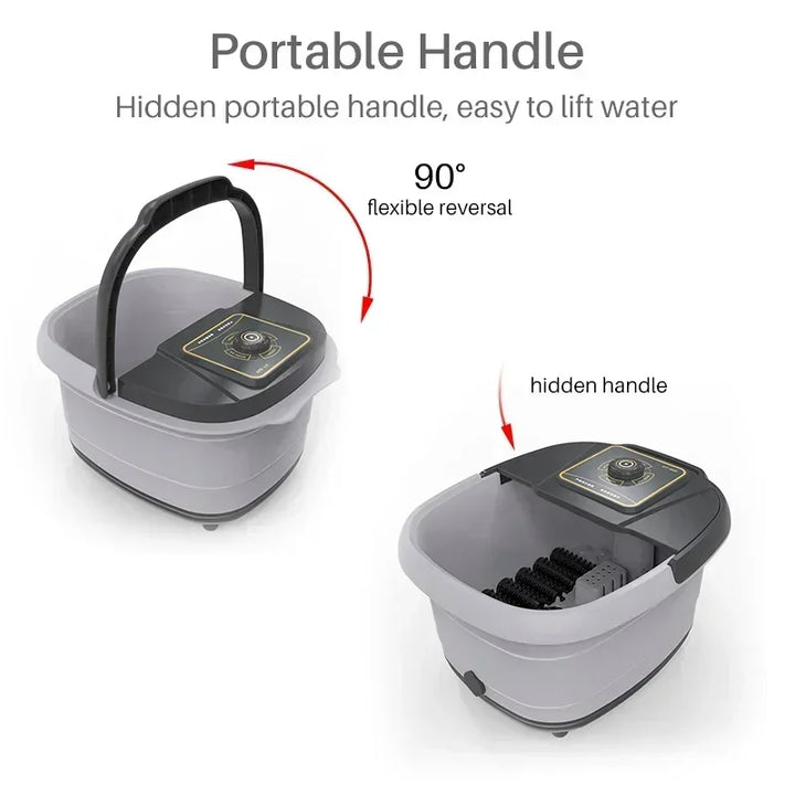 Premium Foot Spa Bath Massager with Heat, 12 Rollers, Digital Control, Pedicure Stone for Acupressure Shiatsu Massage, Foot Pain Relief, Adjustable Temperature, Home Foot Soak Therapy