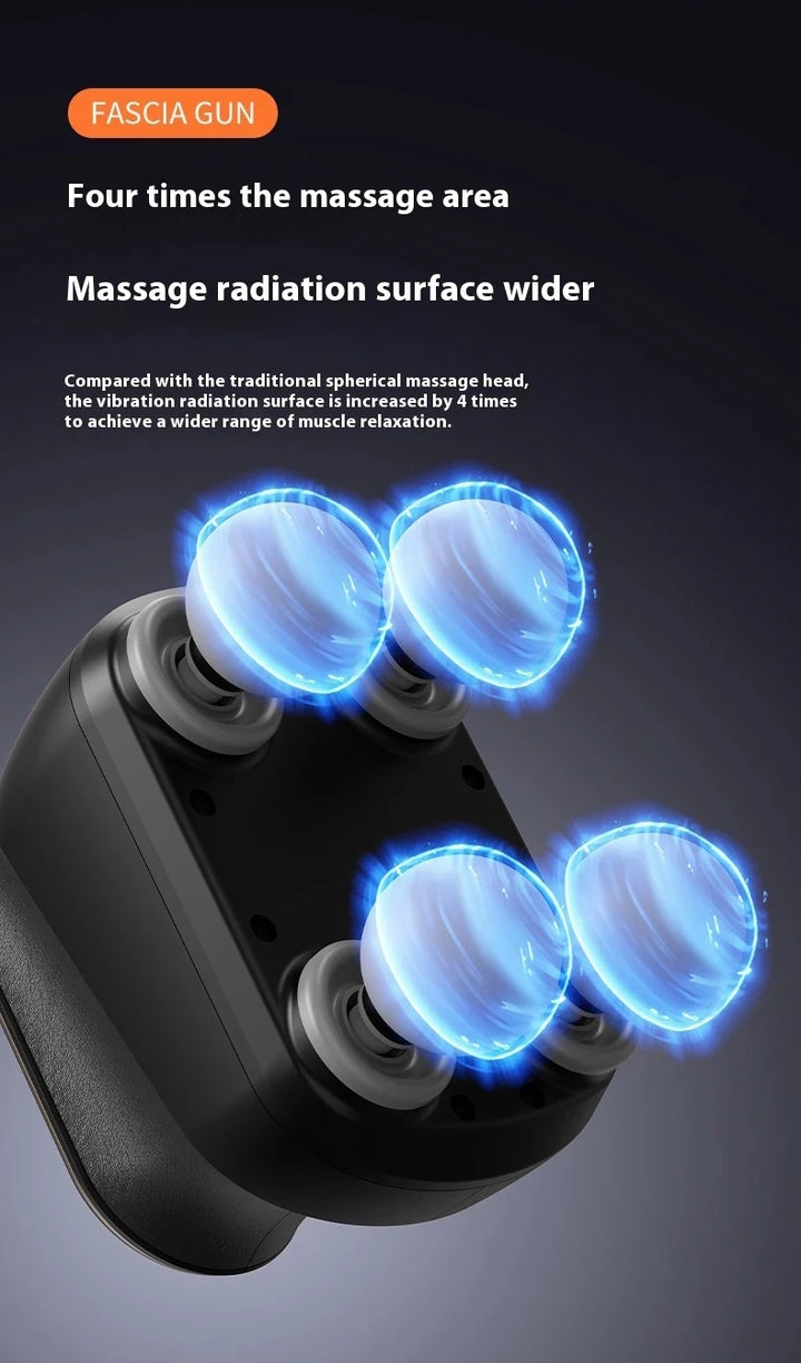 Premium Four Head Massage Gun – Portable High Frequency Percussion Muscle Massager for Neck Shoulder and Waist