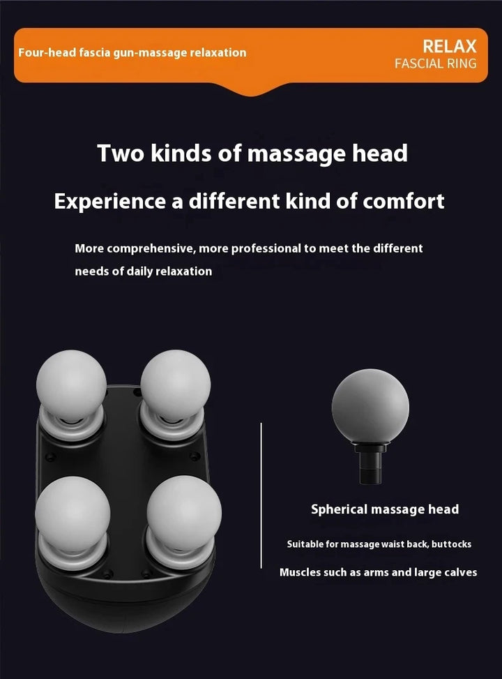 Premium Four Head Massage Gun – Portable High Frequency Percussion Muscle Massager for Neck Shoulder and Waist