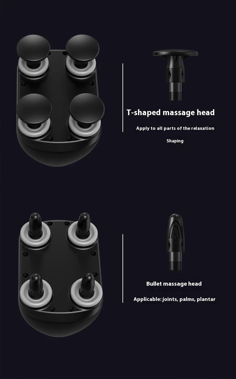 Premium Four Head Massage Gun – Portable High Frequency Percussion Muscle Massager for Neck Shoulder and Waist