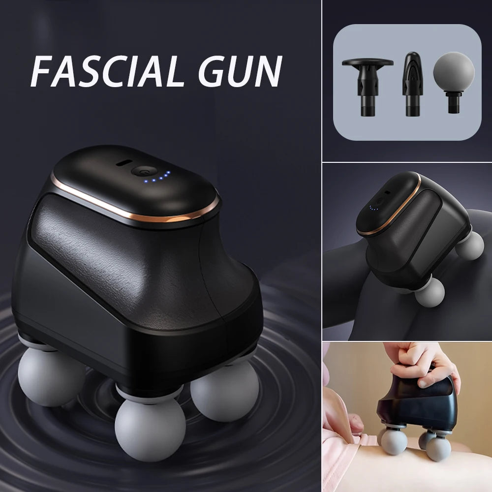 Premium Four Head Massage Gun – Portable High Frequency Percussion Muscle Massager for Neck Shoulder and Waist