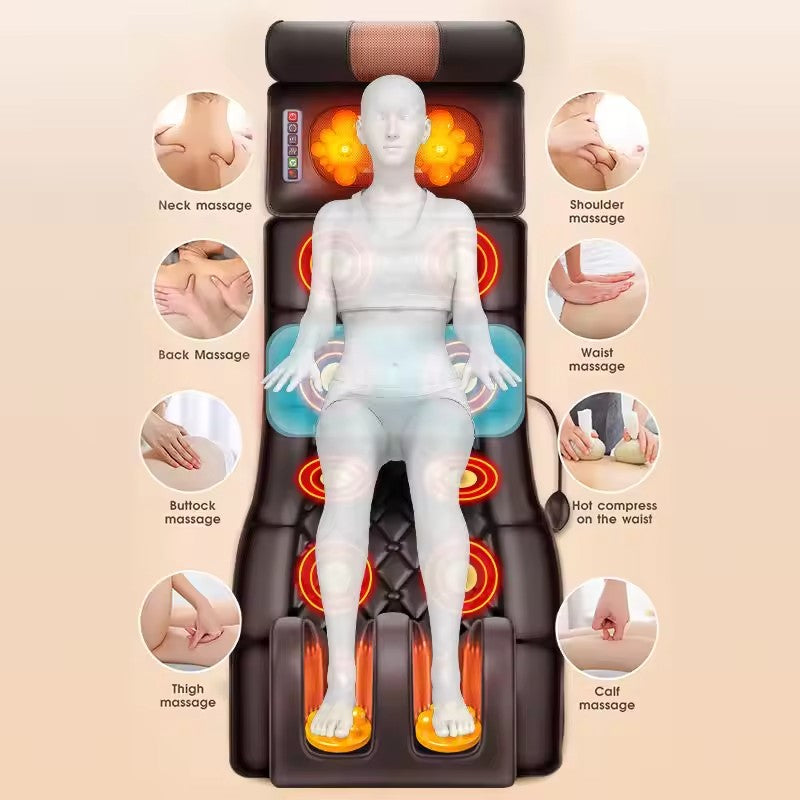 Premium Full Body Electric Massage Mattress with Heating & Vibration – Pain & Stress Relief for Neck, Back, Foot, and Body Relaxation
