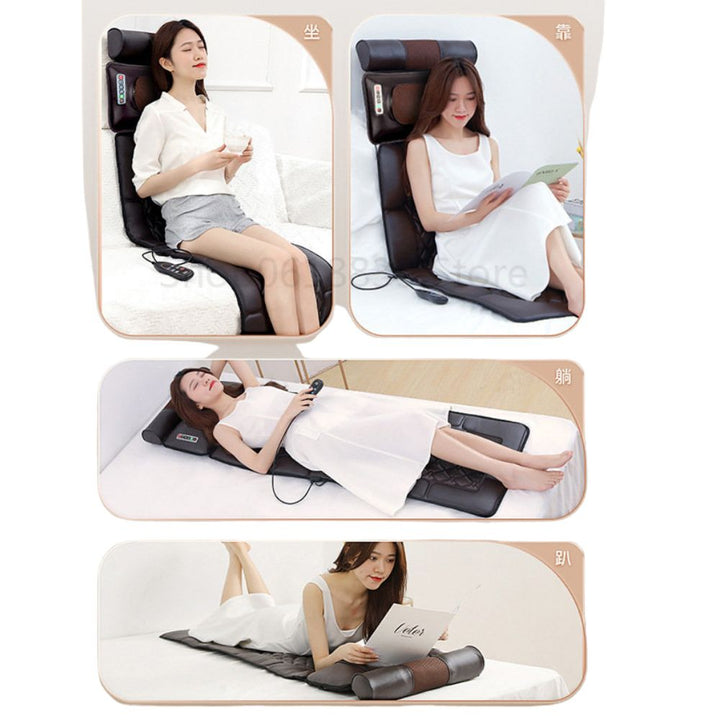 Premium Full Body Electric Massage Mattress with Heating & Vibration – Pain & Stress Relief for Neck, Back, Foot, and Body Relaxation