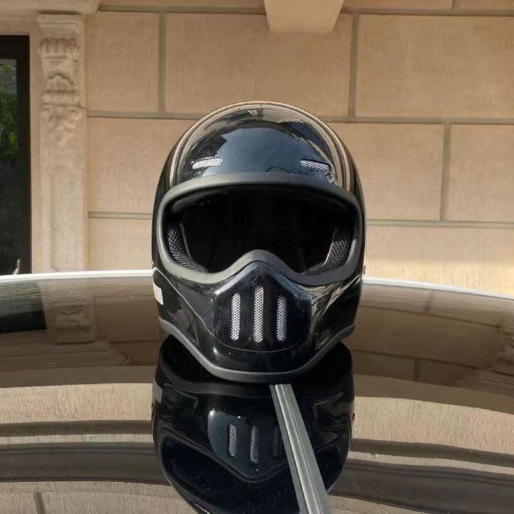 Premium Full Face Motorcycle Helmet – Retro Tokyo Style, Fiberglass, Clear Visor, Japan TT Design, Casco Moto for Men & Women, Lightweight, Comfortable, Stylish